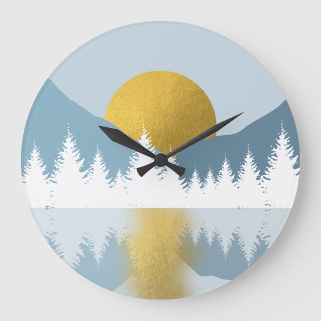 Grande Horloge Ronde Abstract Landscape Golden Winter Sunset Sunrise (Recto)