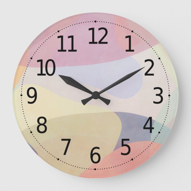 Grande Horloge Ronde Abstract Watercolor | Wall Clock (Recto)
