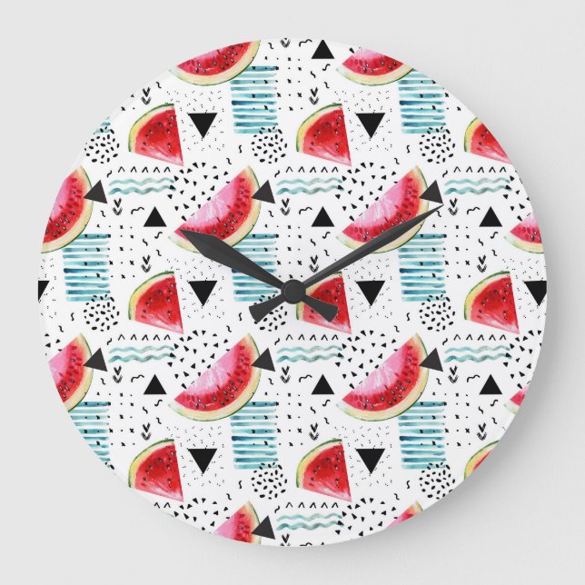 Grande Horloge Ronde Abstract Watermelon Pattern (Recto)