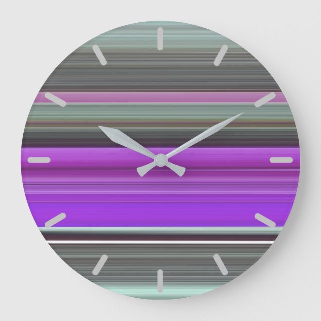 Grande Horloge Ronde Abstrait #1 : Violet et gris (Recto)