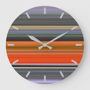 Grande Horloge Ronde Abstrait n° 1 : orange et gris