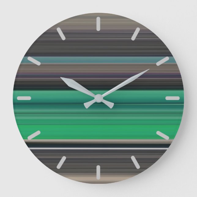 Grande Horloge Ronde Abstrait n° 1 : Vert et gris (Recto)