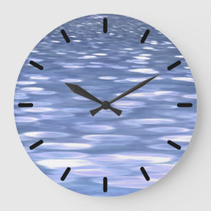 Grande Horloge Ronde Abstrait n° 3 : Poudre bleu shimmer
