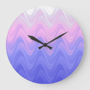 Grande Horloge Ronde Abstrait rose vif et violet