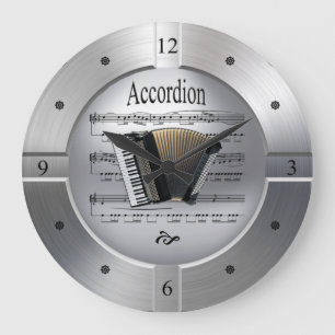 Grande Horloge Ronde Accordion ~ Sheet Music ~ Brosse Silver Color ~