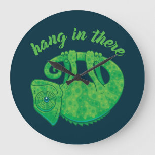 Grande Horloge Ronde Accrochez-Vous Là Magique Chameleon