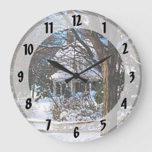 Grande Horloge Ronde Accueil après la tempête de neige