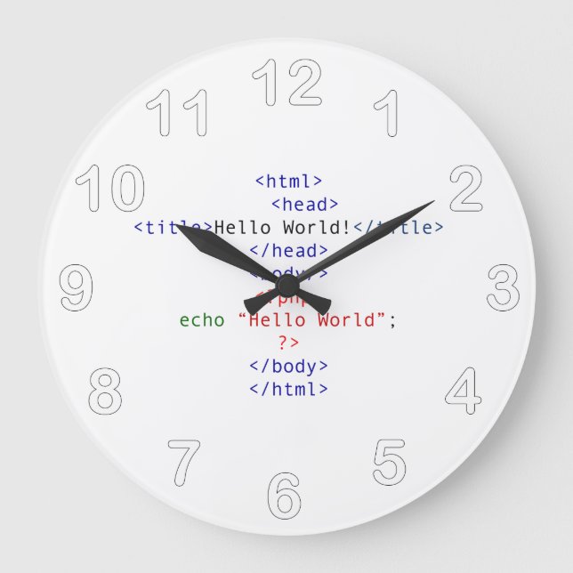 Grande Horloge Ronde Accueil php geek (Recto)