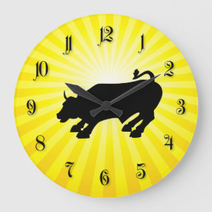Grande Horloge Ronde Accuser Black Bull de Wall Street