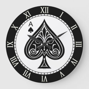 Grande Horloge Ronde Ace of spades, playing card, poker, blackjack
