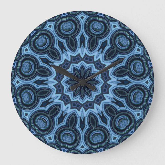 Grande Horloge Ronde acier bleu (Recto)