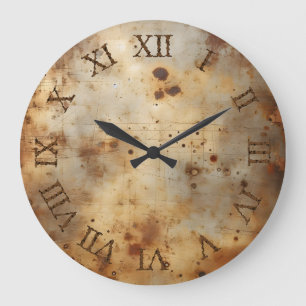 Grande Horloge Ronde acier corrodé
