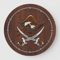 Acier de crâne de pirate en acajou marin humide