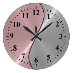 Grande Horloge Ronde Acier inoxydable en métal Look Déco 5