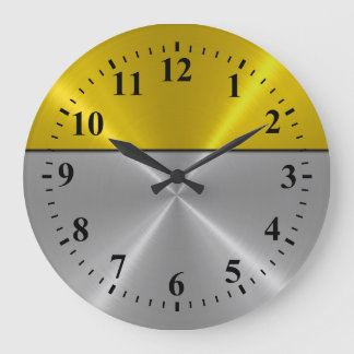 Grande Horloge Ronde Acier inoxydable en métal Look Déco 6