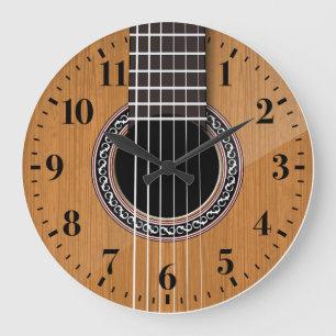 Grande Horloge Ronde Acoustic Guitar Wall Clock