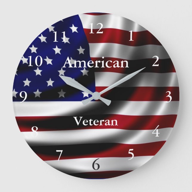 Grande Horloge Ronde Acrylic Wall Clock American Veteran (Recto)