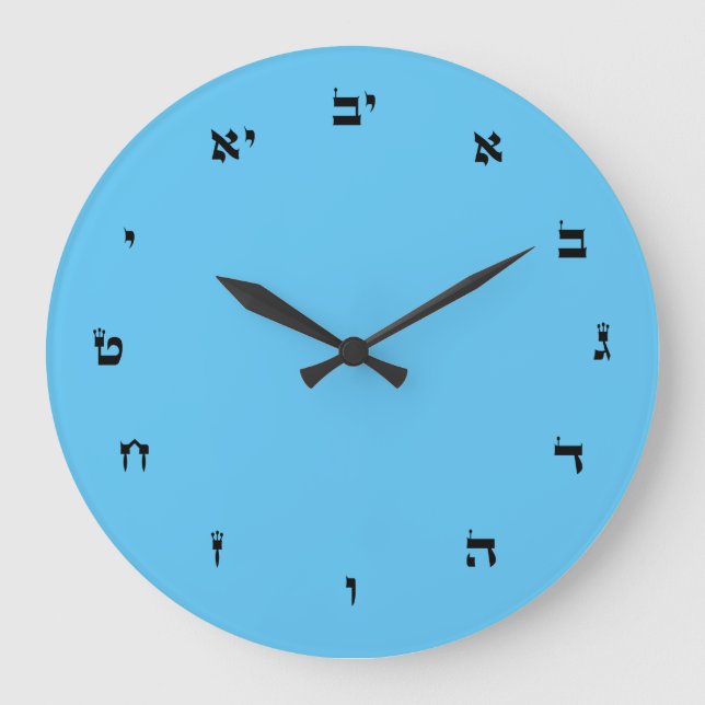 Grande Horloge Ronde Acrylic Wall Clock with Hebrew Numbers (Recto)