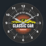 Grande Horloge Ronde Add Name Text<br><div class="desc">Add the Name and Other Text to this great Classic Car Design - See this Store for more great Car Toxits for your car enthousiaste !</div>