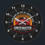 Grande Horloge Ronde Add Name Text Red Custom SPEED MASTER<br><div class="desc">Add the Name and Other Text to this great Custom Car Design - See this Store for more great Car Venin for your car enthousiaste !</div>