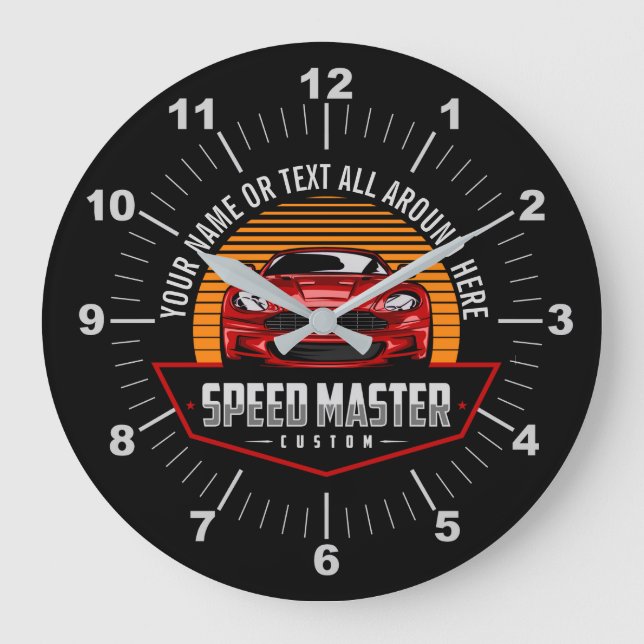 Grande Horloge Ronde Add Name Text Red Custom SPEED MASTER   (Recto)