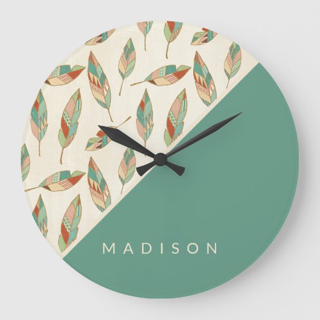 Grande Horloge Ronde Add Your | Geometric Feather (Recto)