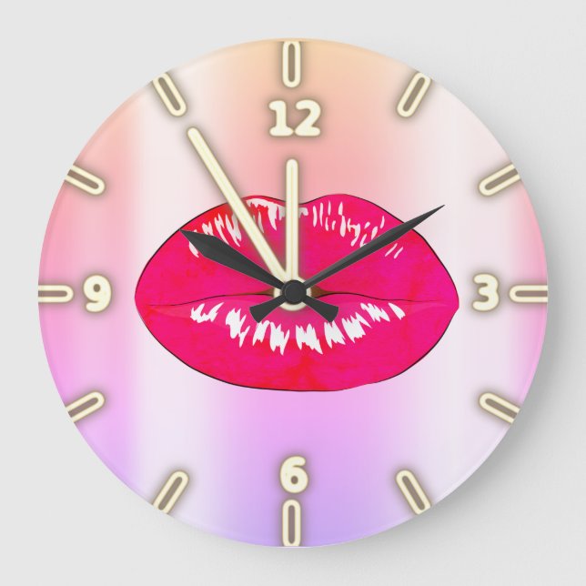 Grande Horloge Ronde Adorable Cool tendance ombre Lips (Recto)