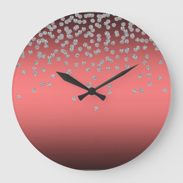 Grande Horloge Ronde Adorable Coral Red Shiny Foil (Recto)