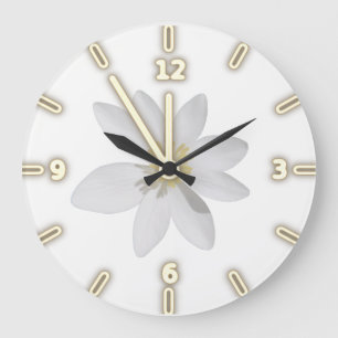 Grande Horloge Ronde Adorable Féminin,Daisy ,Blanc