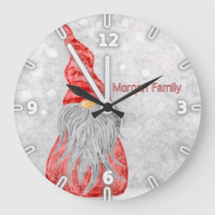 Grande Horloge Ronde Adorable Gnome