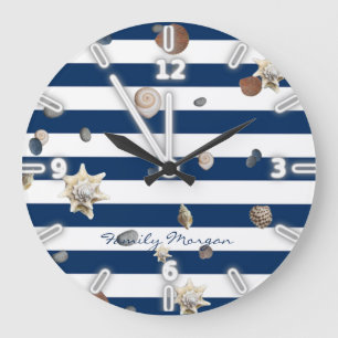 Grande Horloge Ronde Adorable Seashells