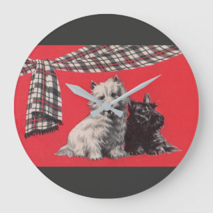 Grande Horloge Ronde adorable terrier écossais