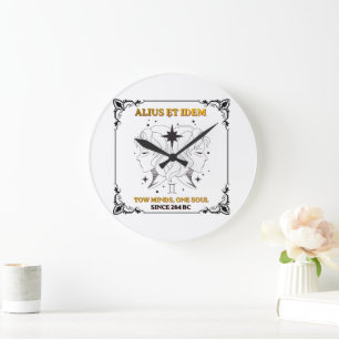 Grande Horloge Ronde Affiche de carte de tarot de zodiaque Gémeaux vint