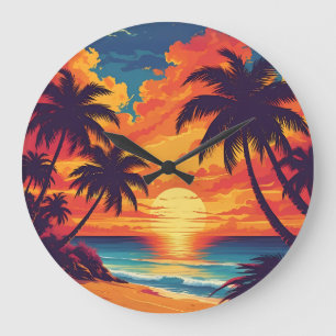 GRANDE HORLOGE RONDE AFFICHE DE DESIGN SUNSHINE