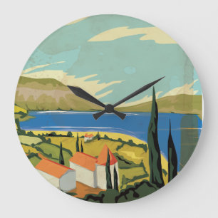 Grande Horloge Ronde Affiche vintage d'Italie