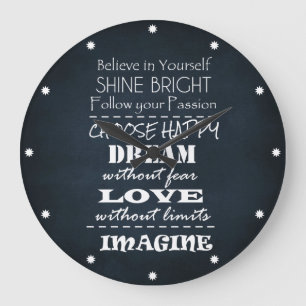 Grande Horloge Ronde Affirmations de devis motivationnelles