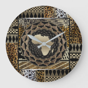 Grande Horloge Ronde Africa Motif Graphic Large Clock