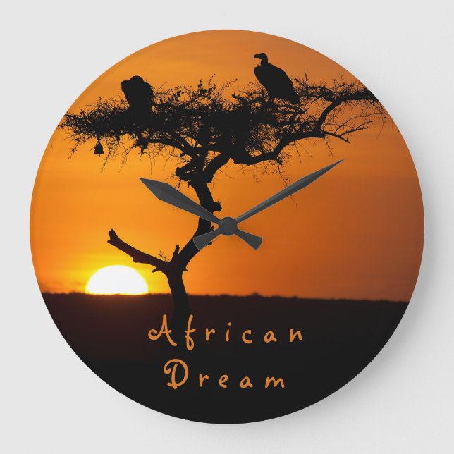 Grande Horloge Ronde African Dream sunset romantic photo with text (Recto)