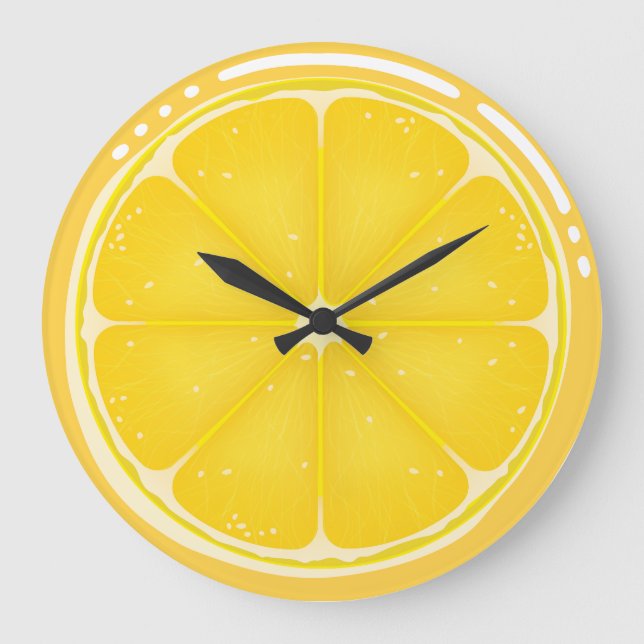Grande Horloge Ronde Agrumes TROPICALES FRUITS D'ÉTÉ Citrons d'orange (Recto)