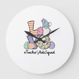 Grande Horloge Ronde Aide d'enseignant de Pâques Gnomes Professeur de P