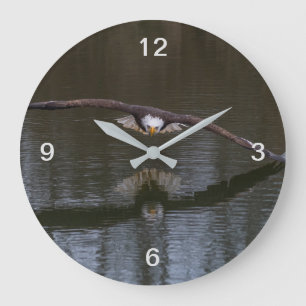Grande Horloge Ronde Aigle de Bald en vol