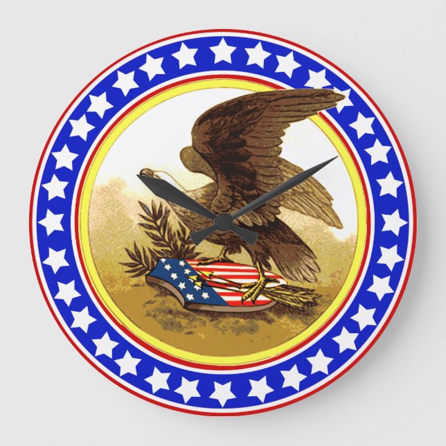 Grande Horloge Ronde Aigle vintage-américaine (Recto)