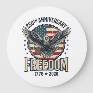 Grande Horloge Ronde Aile de la liberté vintage pour le 250e anniversai