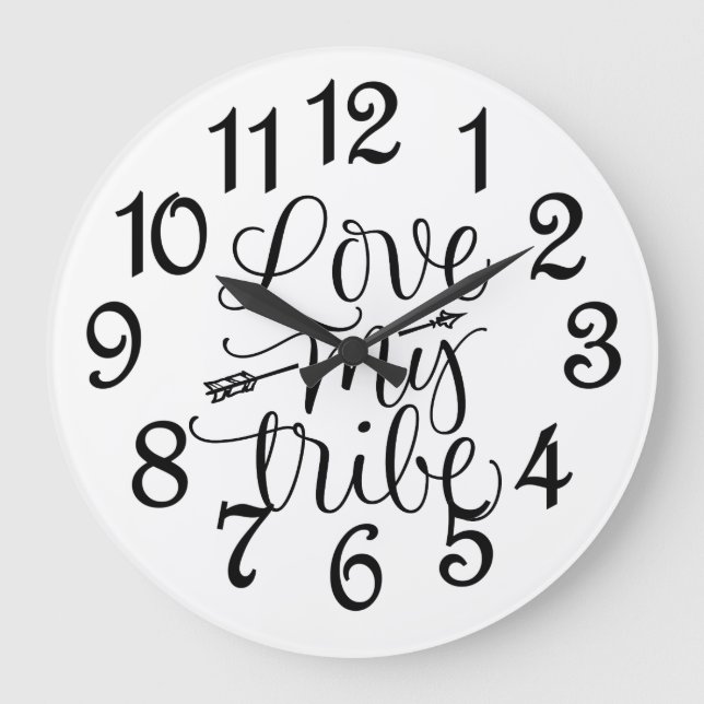 Grande Horloge Ronde Aimer ma tribu  (Recto)