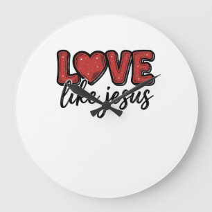 Grande Horloge Ronde Aimez comme Jésus Modèle de T-shirt chrétien vinta