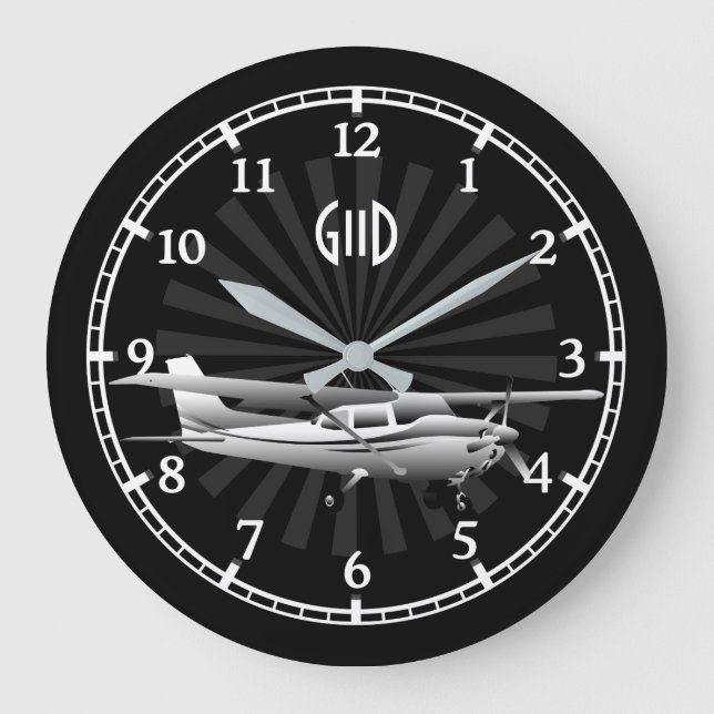 Grande Horloge Ronde Aircraft Cessna Silhouette Sunburst (Recto)