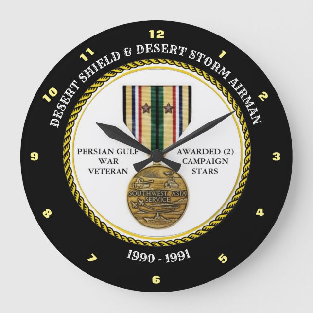 GRANDE HORLOGE RONDE AIRMAN 2 ÉTOILES / DESERT SHIELD & STORE (Recto)