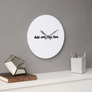 Grande Horloge Ronde Ajouter son propre texte Ici Couleur gris Arrondi