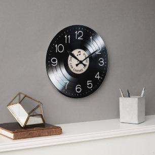 Grande Horloge Ronde Album noir vinyle LP avec devis