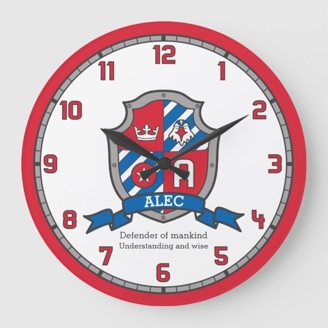 Grande Horloge Ronde Alec boys name meaning heraldry knishield (Recto)
